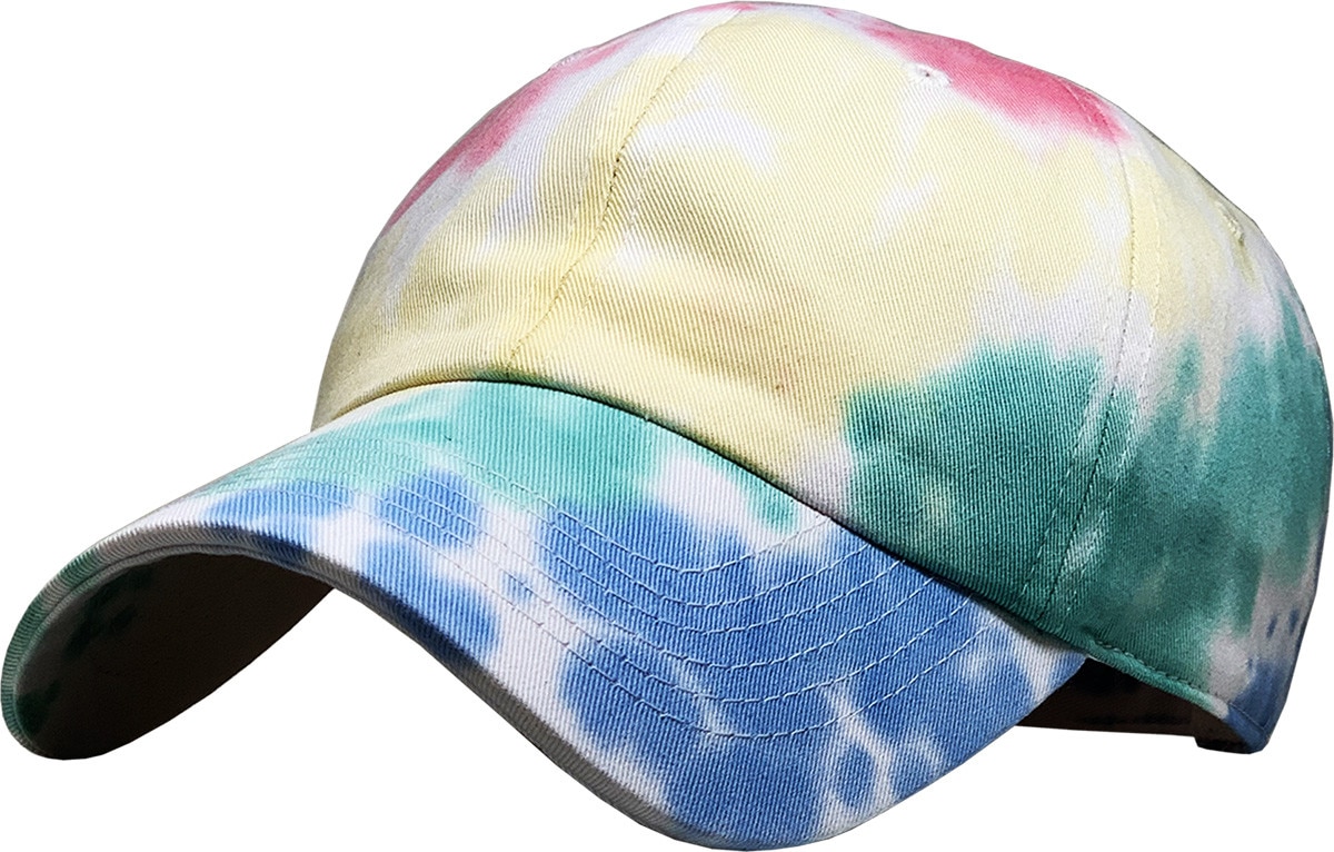 Tiedye Rainbow Low Profile Baseball Caps Front Side View